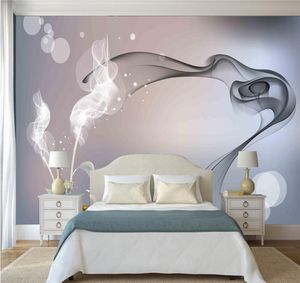 Moderne personnalisé créatif 3D fonds d'écran art abstrait fumée grande murale ménage mur salon chambre fond3684065