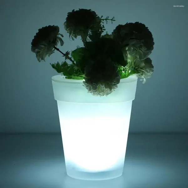 Pot de plante moderne, Installation facile, fleur, faible consommation, extérieur, LED sans fil, solaire, réutilisable