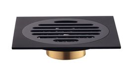 Planchers de douche invisible noire pur moderne Balcon de salle de bain Utilisation du matériau en laiton Rapid Drainage Insert carré Drains 609 R7115398