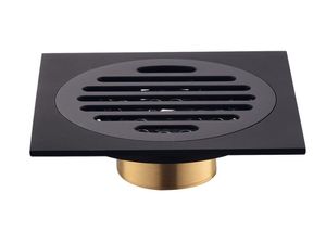 Planchers de douche invisible noire pur moderne Balcon de salle de bain Utilisation du matériau en laiton Rapid Drainage Insert carré Drains 609 R1366959