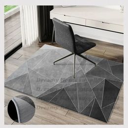 Moderne rechthoekige stoelmat voor slaapkamerstudie antislip bedrukt tapijt woonkamer geometrische decor karpetten grijze serie 240401