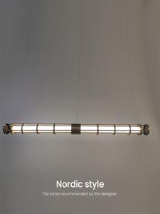 Modern Restaurant Led Chandelier Diseñador Nordic Nordic Black Black Round Tube Suspension Oficina de la Oficina de la Cocina Decoración de la luz Costilización Lam