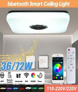 Moderne RGB Muziek Led-plafondlamp 36W 72W Wifi APP Afstandsbediening Muzieklicht met Bluetooth-luidspreker Vierkante slimme plafondlamp8521159