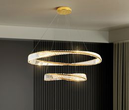 Moderne Ring Kunst Luxe Crystal Kroonluchters Hanglampen Glans Slaapkamer Woon Eetkamer Binnenverlichting LED Lamp Hanglamp Lichtpunt
