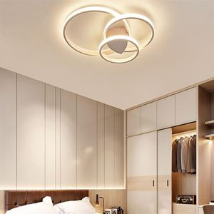 Moderne ringen led kroonluchters verlichting voor slaapkamer woonkamer witte zwarte koffie plafondlampen armatuur lampen AC90-260V myy264L