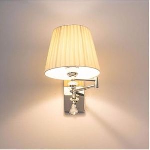 Moderne SCONCE -wandlampen Luminaria Bedide Leeslamp Swenkwandlamp E27 Crystal Wall SCONCE badkamerlichten304V