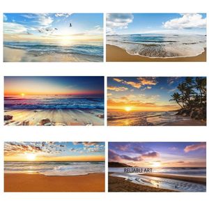 Moderne Zee Golf Strand Zonsondergang Canvas Schilderij Natuur Zeegezicht Posters En Prints Muur Kunst Foto's Voor Woonkamer Decoration265d