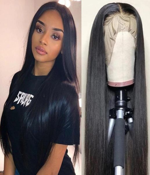 Modern Show – perruque Lace Front Wig indienne naturelle, cheveux longs, lisses, 13x4, 28 pouces, densité 150, 7537456, pour femmes noires