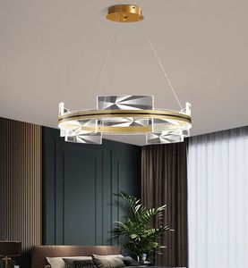 Lustre circulaire moderne simple, lampe d'ambiance pour salon, chambre à coucher, salle à manger, lumière nordique, lampes de luxe en acrylique