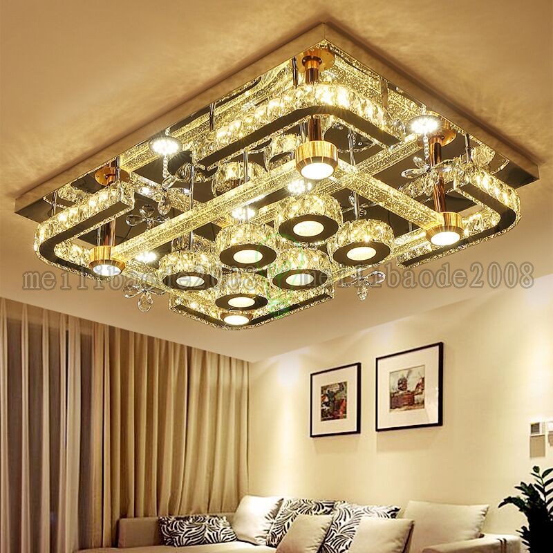 Modern Simple Creative Rectangular Bubble Column LED Flower Crystal Ceiling Lamps For Living Room Bedroom Restaurant Hotel Villas Bar