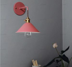 Modern simple iron wall lamp country home deco wall light LED with 7 colors for bedroom living room restaurant cafe shop aisle LLFA