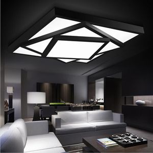 Moderne Eenvoudige Metalen Kunst Plafondlamp Geometrische LED Inbouw Verlichting Vierkante Kroonluchters Geschilderde Afwerking voor Woonkamer Slaapkamer3043