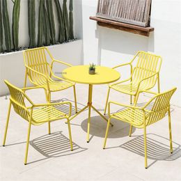 Table et chaises extérieures simples modernes Set Balcon Cafe Leisure Trois pièces Set Household Garden Outdoor Furniture Set Patio Z