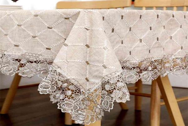 Couche à carreaux simples moderne Pastoral Coton Dinage Dining Lace Foreshing Cover Toile Tae Tilne Runner 2109147433989