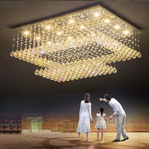 Moderne eenvoudige rechthoekige kristallen plafondlampen woonkamer eetkamer kroonluchter verlichting villa creatieve slaapkamer plafond lights263t