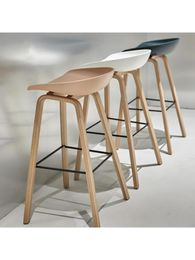 Chaise de bar en bois massif simple moderne nordique tabouret de bar créatif chaise tabouret haut tabouret de réception domestique chaise haute chaise