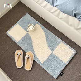 Modern eenvoudige vierkant flock tapijt tapijt huisdecoratie slaapkamer beddeken deken woonkamer zwevende vensterbank absorberende niet-slip deken