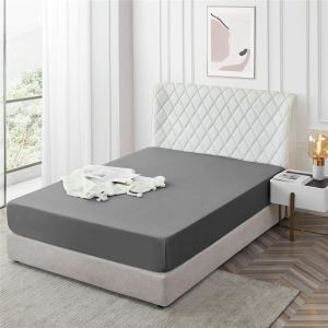 Feuille de lit de couleur unie moderne de style simple de lit de lit élastique fixe antifouling anti-chouses portables couvertures pour lit