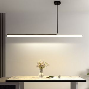 Moderne schlichte LED-Pendelleuchten für Wohnzimmer, Esszimmer, Küche, schwarzer Kronleuchter, Heimdekoration, Hängeleuchte