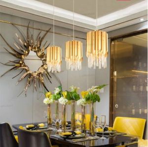 Moderne petit rond or lustre en cristal éclairage pour cuisine salle à manger chambre lampe de chevet luxe k9 LED lampes suspendues 12 LL