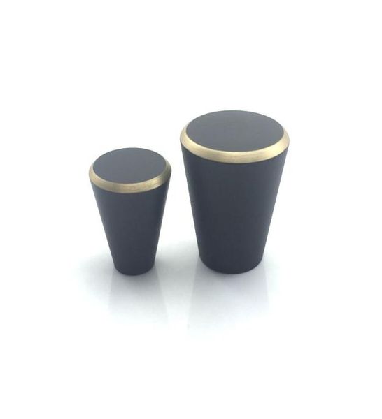 Poignée de meuble moderne en laiton massif noir, boutons de placard avec vis 7643363
