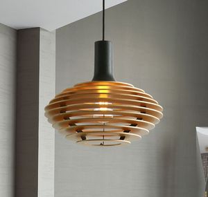 Moderne massief hout hanglamp eetkamer opknoping armatuur verlichting glans hanglamp cafe industriële decor led-armaturen myy