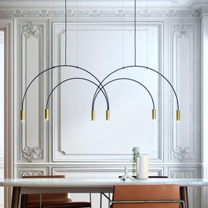 Luces colgantes de punto modernas, lámparas colgantes de arco de diseñador de iluminación para sala de estar, dormitorio, restaurante, accesorios de lámpara Led