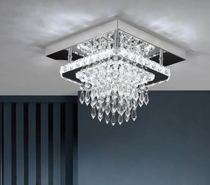 Modern Square K9 Crystal Ceiling Chandeliers Bedroom Corridor Pendant Lamp Cloakroom Decorative Indoor Lighting Fixtures