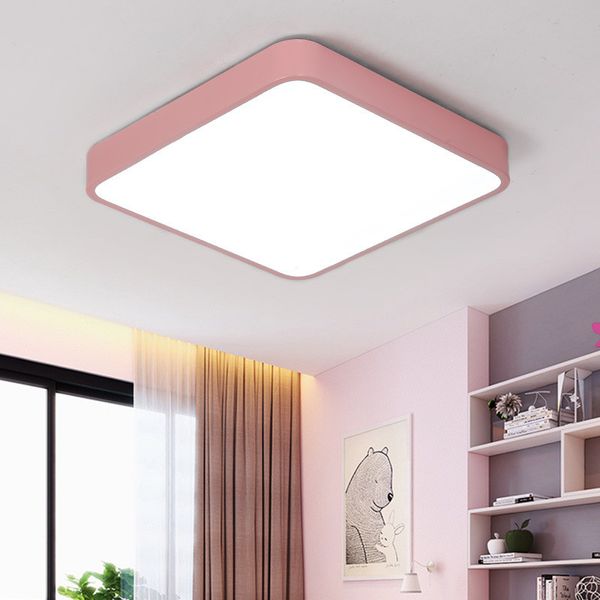 Luces de techo LED cuadrados modernos Lámpara de techo nórdica de macaron en el pasillo del dormitorio Balcón de la sala de estar Luz de cocina D1.5