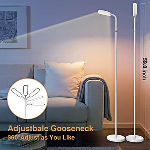 Lampadaire d'angle sur pied moderne à LED, luminaire réglable sans fil, idéal pour un salon, une table ou un bureau