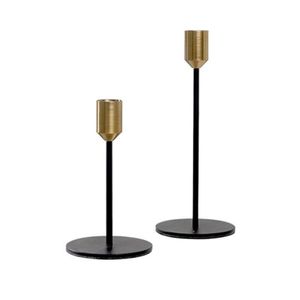 Moderne stijl goud met zwarte metalen kandelaars Bruiloft middelpunt Decoratie Bar Party Home Decor Candlestick258x