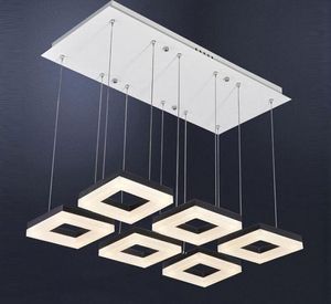 Style moderne simplicité LED pendentif lumières métal acrylique lustre luminaire pour salon/chambre/salle à manger 3/6 têtes