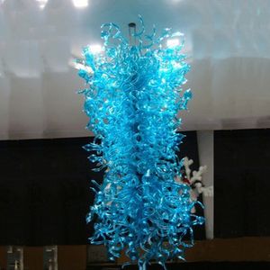 Suspension moderne LED suspendu lampe suspension bleue grande taille à la main d'intérieur des lustres d'alcoas éclairage pour la décoration de la maison 80 pouces de long