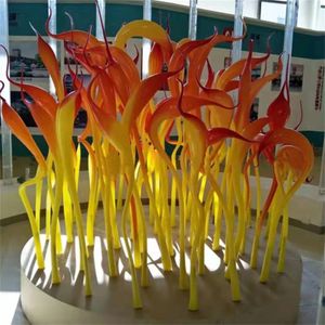 Moderne Swan Hoofd Vloerlamp Hotel Hall Decoratie Project Sculptuur Art Ambachten Outdoor Tuin Blown Murano Glass Spears 24 tot 36 inches