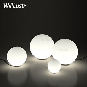 Lámpara de mesa LED moderna iluminación de globo de bola redonda pantalla blanca de leche esmerilada luz de escritorio bola de cristal difusor de cristal lámpara de dormitorio de cabecera