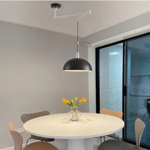 Luces colgantes telescópicas modernas, lámparas de techo plegables de Metal para comedor, cocina, estudio, Bar, iluminación giratoria para decoración del hogar E27