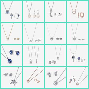 Moderne trend 100% 925 sterling zilver originele damessieraden dezelfde stijl pandora stud ketting collectie gratis groothandel verzending