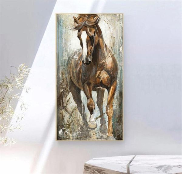 Toile verticale moderne peinture de chevaux Cuadros peintures sur le mur décor pour toile affiches imprimés images art no frame2297917