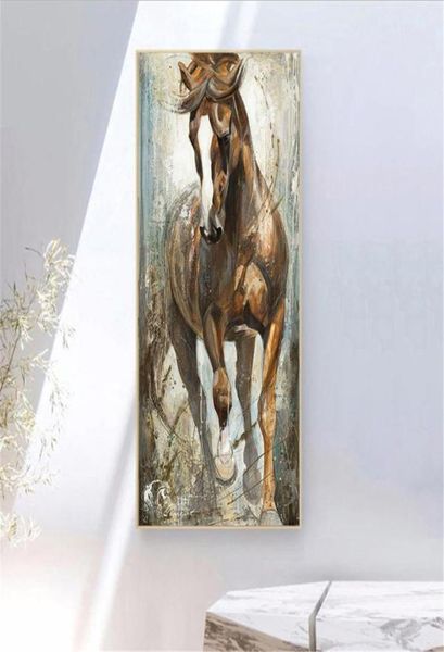 Toile verticale moderne cheval peinture Cuadros peintures sur le mur décor à la maison toile affiches impressions photos Art no frame7807354
