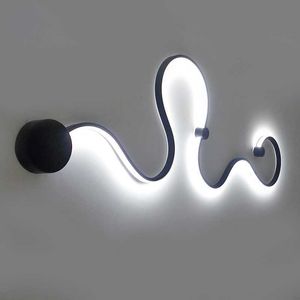Moderne Mur Lampes Chambre Étude Salon Balcon Acrylique Lumières Maison Déco En Blanc Noir Fer Applique Led Luminaires 210724