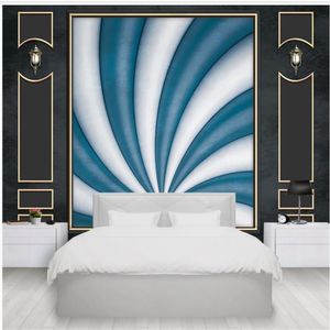 Modern Wallpaper for Living Room 3D Stereo Simulation Leer Abstract Soft Bag Achtergrond Muur Muurschildering