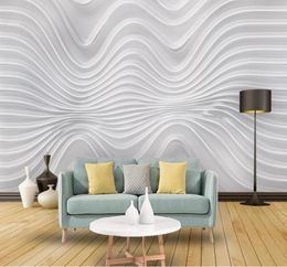 Modern Wallpaper for Living Room Moderne minimalistische stereo abstract Curve TV Achtergrond Wall7607241