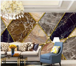 Modern behang voor woonkamer moderne minimalistische abstracte gouden lijn geometrische marmeren wallpapers TV achtergrond muur