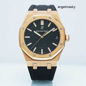 Montre moderne chronographe AP montre-bracelet série Royal Oak or Rose 18 carats 41mm montre mécanique automatique pour hommes 15500OR