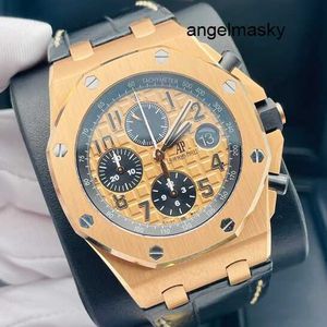 Montre moderne chronographe AP montre-bracelet Royal Oak Offshore série montres pour hommes 42 mm de diamètre en acier de précision or rose 18 carats Gentleman loisirs montre de luxe 26470OROO