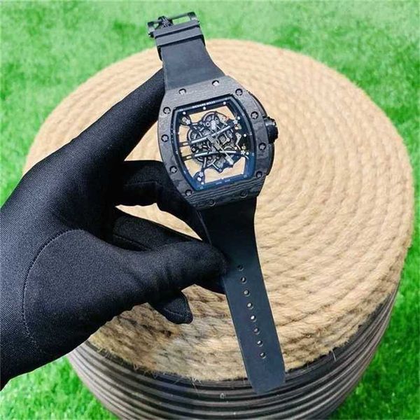 Relojes modernos Reloj para hombres para el diseñador Richar Milles Rm61-01 Relojes mecánicos de lujo deportivo Reloj de pulsera Serie transparente Marea y trinchera Relojes superiores de gas JS4 D9A2