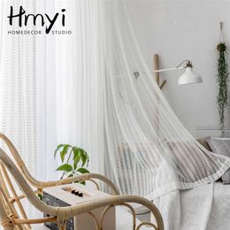 Modern White Tulle Gordijn voor Woonkamer Luxe Gordijn Voile Sheer Venster Gordijn voor Slaapkamer Drapes Rideaux Voilage 211203