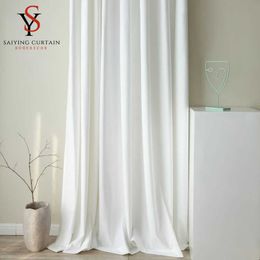 Moderne Blanc Velours Blackout Rideau Fenêtre Pour Chambre De Luxe Doux Épais Rideaux Pour Salon Décoration De La Maison Sur Mesure 210712