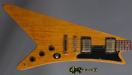 Moderne Korina 1958 Reissue Heritage 1982 Natural Flying V Guitar Guitar Paddle Gumby Style Gumby Style Inclay Inclay Gold Hard5453088