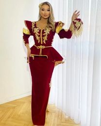 Robes de soirée albanaises modestes pour femmes, manches longues, avec des appliques, robes de bal traditionnelles du Kosovo, tenues de fête sirène